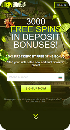 Lucky Jungle Casino mobilapp skärmdump